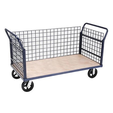 GLOBAL INDUSTRIAL Euro Style Truck - 3 Wire Sides & Wood Deck, 60 x 30, 2400 Lb. Capacity 952688